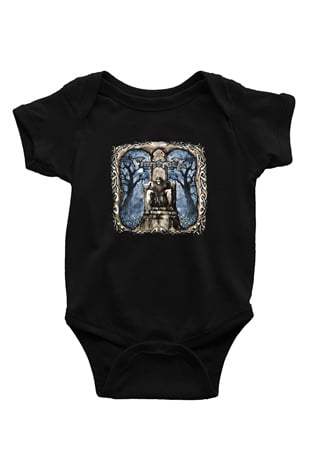 Finntroll Baskılı Unisex Siyah Bebek Body - Zıbın