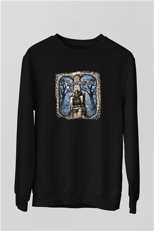 Finntroll Baskılı Unisex Siyah Sweatshirt