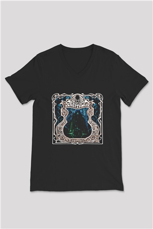 Finntroll Baskılı Unisex Siyah V Yaka Tişört