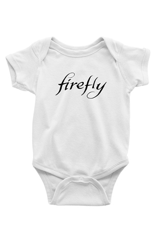 Firefly Baskılı Beyaz Unisex Bebek Body - Zıbın