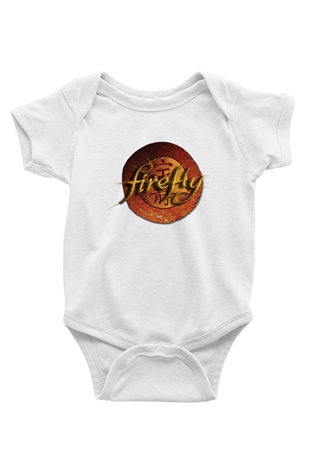 Firefly Baskılı Beyaz Unisex Bebek Body - Zıbın