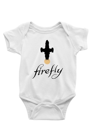 Firefly Baskılı Beyaz Unisex Bebek Body - Zıbın