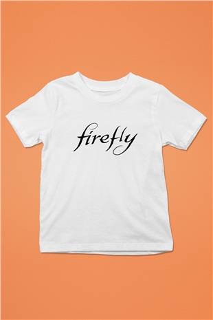 Firefly Baskılı Beyaz Unisex Çocuk Tişört