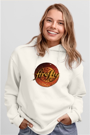 Firefly Beyaz Unisex Kapşonlu Sweatshirt