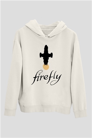Firefly Beyaz Unisex Kapşonlu Sweatshirt
