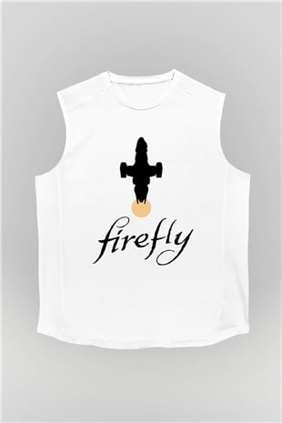 Firefly Beyaz Unisex Kolsuz Tişört