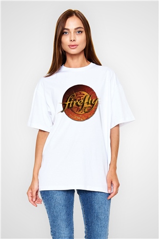 Firefly Beyaz Unisex Oversize Tişört T-Shirt