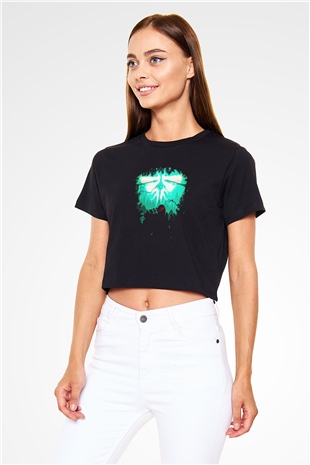 Firefly Siyah  Crop Top Tişört