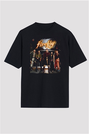 Firefly Siyah Oversize Tişört Oversize T-shirt