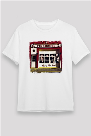 FireHouse Baskılı Unisex Beyaz Tişört