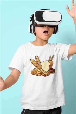 Fırıncı Baskılı Beyaz Unisex Çocuk Tişört