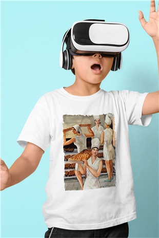 Fırıncı Beyaz Unisex Çocuk Tişört