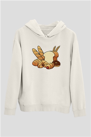 Fırıncı Beyaz Unisex Hoodie