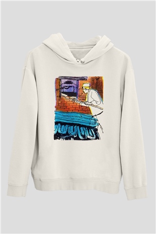 Fırıncı Beyaz Unisex Hoodie
