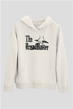 Fırıncı Beyaz Unisex Kapüşonlu Sweatshirt