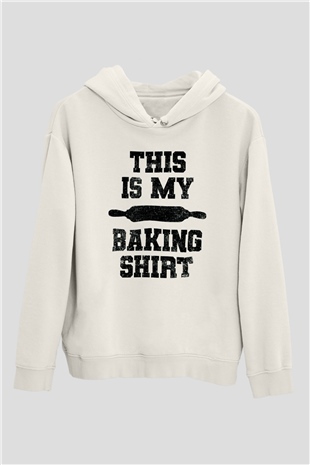 Fırıncı Beyaz Unisex Kapüşonlu Sweatshirt