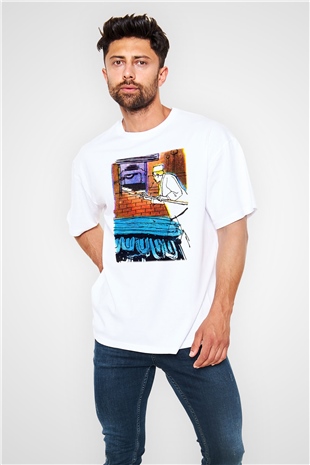 Fırıncı Beyaz Unisex Oversize Tişört T-Shirt