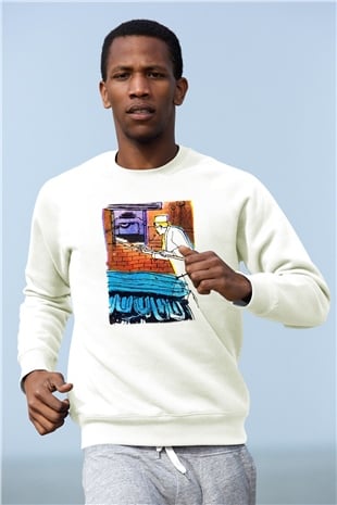 Fırıncı Beyaz Unisex Sweatshirt
