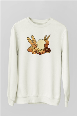 Fırıncı Beyaz Unisex Sweatshirt