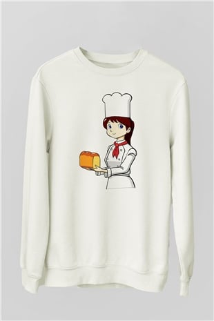 Fırıncı Beyaz Unisex Sweatshirt