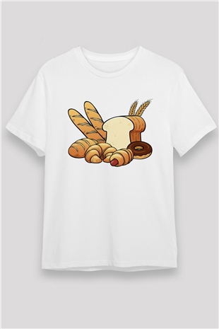 Fırıncı Beyaz Unisex Tişört T-Shirt - TişörtFabrikası