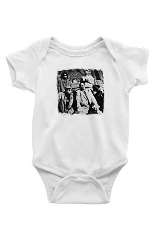 Fishbone Baskılı Unisex Beyaz Bebek Body - Zıbın