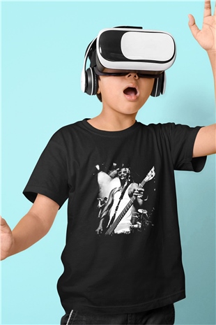 Fishbone Baskılı Unisex Siyah Çocuk Tişört