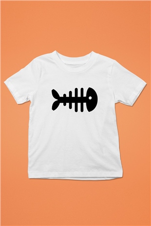 Fishbone Beyaz Unisex Çocuk Tişört
