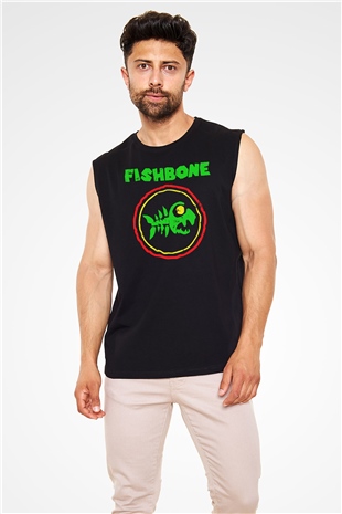 Fishbone Siyah Unisex Kolsuz Tişört