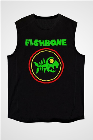 Fishbone Siyah Unisex Kolsuz Tişört