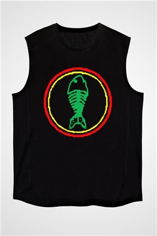 Fishbone Siyah Unisex Kolsuz Tişört