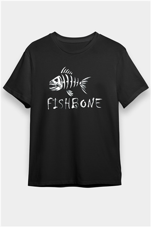 Fishbone Siyah Unisex Tişört T-Shirt - TişörtFabrikası