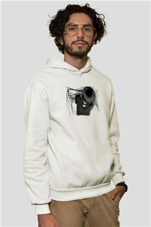 Fit For Rivals Baskılı Beyaz Unisex Kapüşonlu Sweatshirt