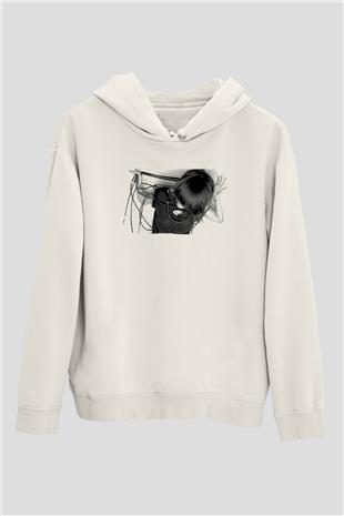 Fit For Rivals Baskılı Beyaz Unisex Kapüşonlu Sweatshirt