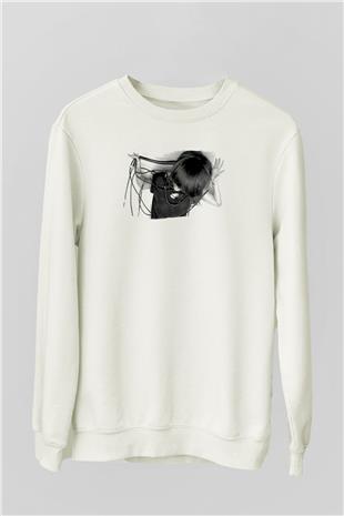 Fit For Rivals Baskılı Beyaz Unisex Sweatshirt