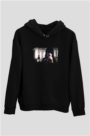 Fit For Rivals Baskılı Unisex Siyah Kapüşonlu Sweatshirt