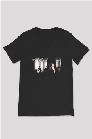 Fit For Rivals Baskılı Unisex Siyah V Yaka Tişört - Tshirt