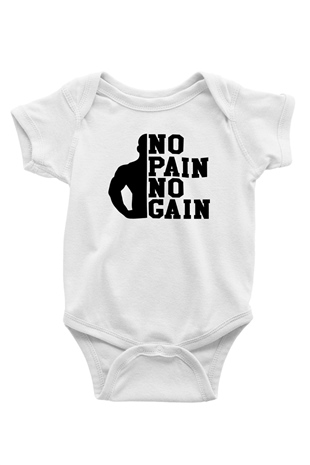 Fitness Baskılı Beyaz Unisex Bebek Body - Zıbın