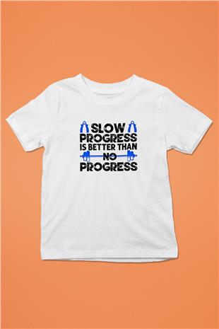 Fitness Baskılı Unisex Beyaz Çocuk Tişört - Tshirt
