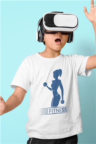 Fitness Beyaz Unisex Çocuk Tişört