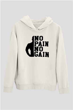 Fitness Beyaz Unisex Hoodie
