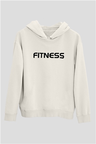 Fitness Beyaz Unisex Hoodie