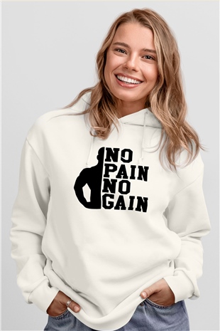 Fitness Beyaz Unisex Hoodie
