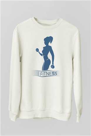 Fitness Beyaz Unisex Sweatshirt