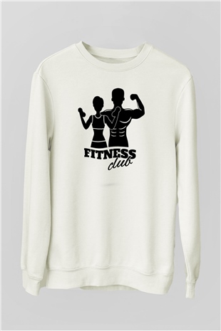 Fitness Beyaz Unisex Sweatshirt