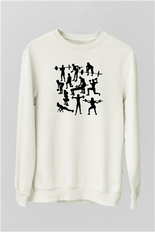 Fitness Beyaz Unisex Sweatshirt