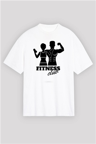 Fitness Beyaz Oversize Tişört Oversize T-shirt - TişörtFabrikası