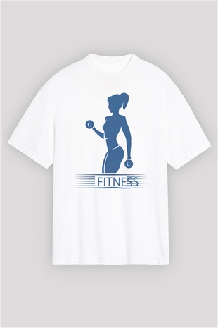 Fitness Beyaz Oversize Tişört Oversize T-shirt - TişörtFabrikası