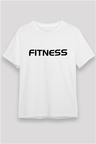 Fitness Beyaz Unisex Tişört T-Shirt - TişörtFabrikası