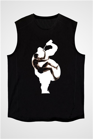 Fitness Siyah Unisex Kolsuz Tişört